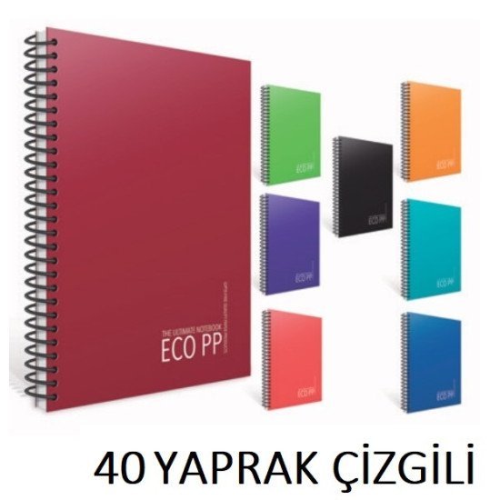 EKO SPİRALLİ PP KPK. A4 ÇİZGİLİ DEF. 40 YAPRAK EKO SPİRALLİ PP KPK. A4 ÇİZGİLİ DEF. 40 YAPRAK