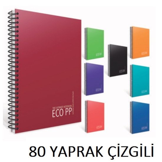 EKO SPİRALLİ PP KPK. A4 ÇİZGİLİ DEF. 80 YAPRAK EKO SPİRALLİ PP KPK. A4 ÇİZGİLİ DEF. 80 YAPRAK