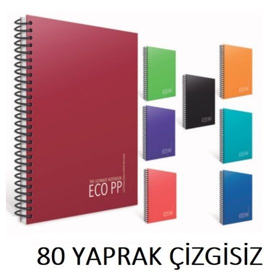EKO SPİRALLİ PP KPK. A4 ÇİZGİSİZ DEF. 80 YAPRAK EKO SPİRALLİ PP KPK. A4 ÇİZGİSİZ DEF. 80 YAPRAK