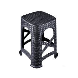 Büyük Hasır Tabure (Siyah)