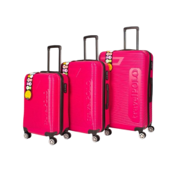 Abs Plastik Valiz Fuşya 3'Lü