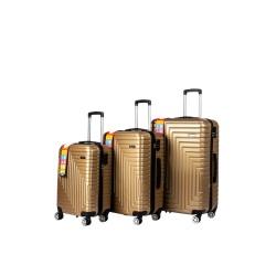 Abs Plastik Valiz Gold 3'Lü