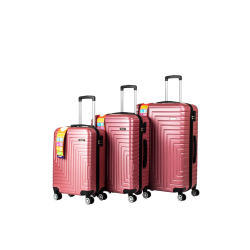 Abs Plastik Valiz Pudra 3'Lü