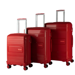 Pp-Silikon Plastik Valiz Kırmızı 3'Lü Pp-Silikon Plastik Valiz Kırmızı 3'Lü