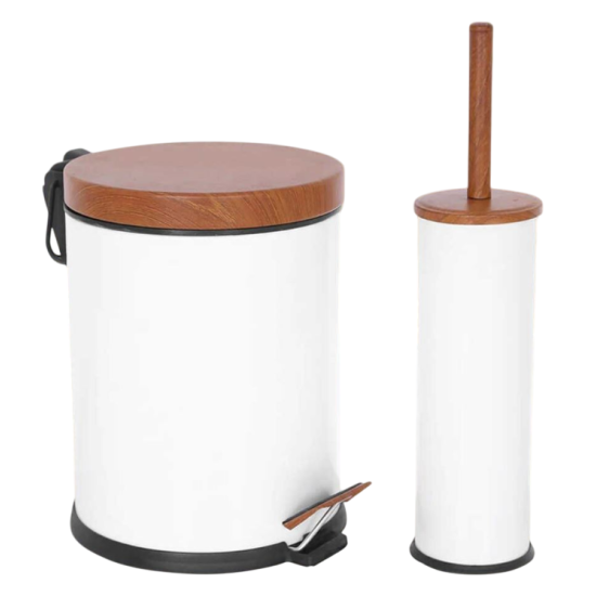 2’Lİ AHŞAP DESEN KAPAKLI BANYO SETİ BEYAZ (5 LT PEDALLI ÇÖP KOVASI+MİKRO 1 WC FIRÇALIK) - Türkiyenin Toptan Tedarikçisi 2’Lİ AHŞAP DESEN KAPAKLI BANYO SETİ BEYAZ (5 LT PEDALLI ÇÖP KOVASI+MİKRO 1 WC FIRÇALIK) - Toptan fiyatına