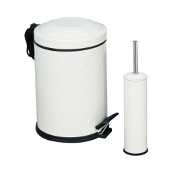2’Li Zik Zak Banyo Seti Beyaz (5 Lt Pedallı Çöp Kovası+Mikro Wc Fırçalık) 2’Li Zik Zak Banyo Seti Beyaz (5 Lt Pedallı Çöp Kovası+Mikro Wc Fırçalık)