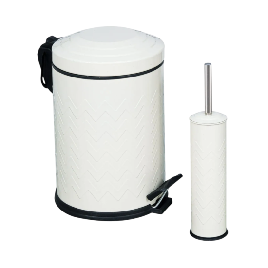 2’Lİ ZİK ZAK BANYO SETİ BEYAZ (5 LT PEDALLI ÇÖP KOVASI+MİKRO WC FIRÇALIK) - Türkiyenin Toptan Tedarikçisi 2’Lİ ZİK ZAK BANYO SETİ BEYAZ (5 LT PEDALLI ÇÖP KOVASI+MİKRO WC FIRÇALIK) - Toptan fiyatına