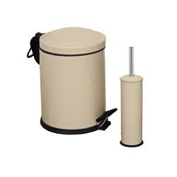 2’Li Zik Zak Banyo Seti Cappuccıno (5 Lt Pedallı Çöp Kovası+Mikro Wc Fırçalık) 2’Li Zik Zak Banyo Seti Cappuccıno (5 Lt Pedallı Çöp Kovası+Mikro Wc Fırçalık)