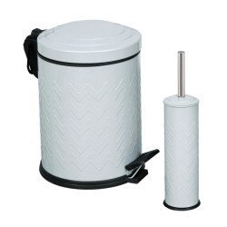 2’Li Zik Zak Banyo Seti Gri (5 Lt Pedallı Çöp Kovası+Mikro Wc Fırçalık) 2’Li Zik Zak Banyo Seti Gri (5 Lt Pedallı Çöp Kovası+Mikro Wc Fırçalık)
