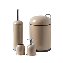 4’Lü Bon Kapak Banyo Seti Cappuccıno (5 Lt Pedallı Çöp Kovası+Bon Kapak Wc Fırçalık+Sıvı Sabunluk+Diş Fırçalık) 4’Lü Bon Kapak Banyo Seti Cappuccıno (5 Lt Pedallı Çöp Kovası+Bon Kapak Wc Fırçalık+Sıvı Sabunluk+Diş Fırçalık)