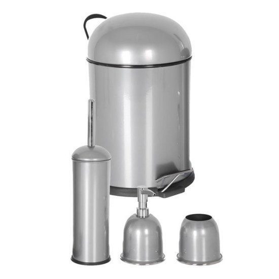 4’LÜ BON KAPAK BANYO SETİ GRİ (5 LT PEDALLI ÇÖP KOVASI+BON KAPAK WC FIRÇALIK+SIVI SABUNLUK+DİŞ FIRÇALIK) - Türkiyenin Toptan Tedarikçisi 4’LÜ BON KAPAK BANYO SETİ GRİ (5 LT PEDALLI ÇÖP KOVASI+BON KAPAK WC FIRÇALIK+SIVI SABUNLUK+DİŞ FIRÇALIK) - Toptan fiyatına