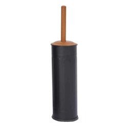 Ahşap Desen Wc Fırçalık Siyah