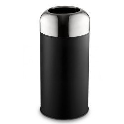 Bombe Kapak Çöp Kovası Siyah (Galvaniz)