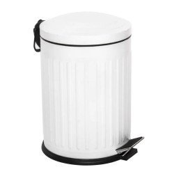 Vıntage Pedallı Çöp Kovası Beyaz Mikro 3 Kapasite