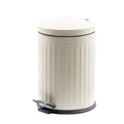 Vıntage Pedallı Çöp Kovası Krem 5 Lt