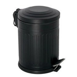 Vıntage Pedallı Çöp Kovası Siyah 12 Lt