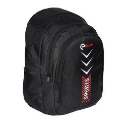 3 Gözlü Sport Sırt Çantası Siyah Kırmızı