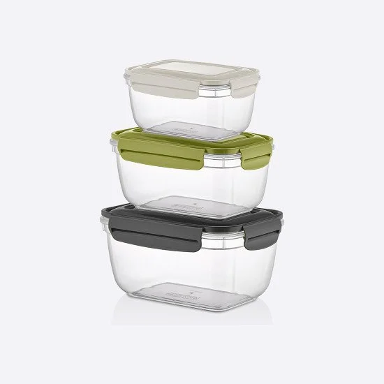 3'Lü Kilitli Dikdörtgen Fresh Box Set(550,1000,1800 Ml) - DNY-30247 ...