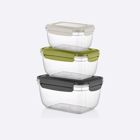 3lü Kilitli Dikdörtgen Fresh Box Set(550,1000,1800 ml) - Toptan fiyatına