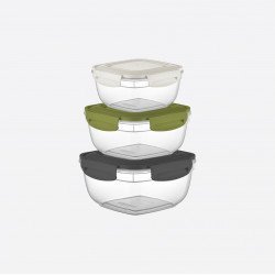 3'Lü Kilitli Kare Fresh Box Set(500,900,1500 Ml)