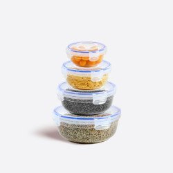 4'Lü Contalı Sızdırmaz Yuvarlak Saklama Set(400,800,1350,2250 Ml) 4'Lü Contalı Sızdırmaz Yuvarlak Saklama Set(400,800,1350,2250 Ml)