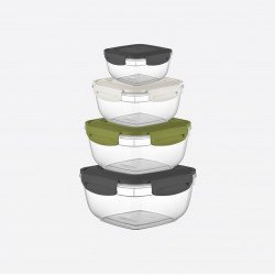 4'Lü Kilitli Kare Fresh Box Set(275,500,900,1500 Ml) 4'Lü Kilitli Kare Fresh Box Set(275,500,900,1500 Ml)