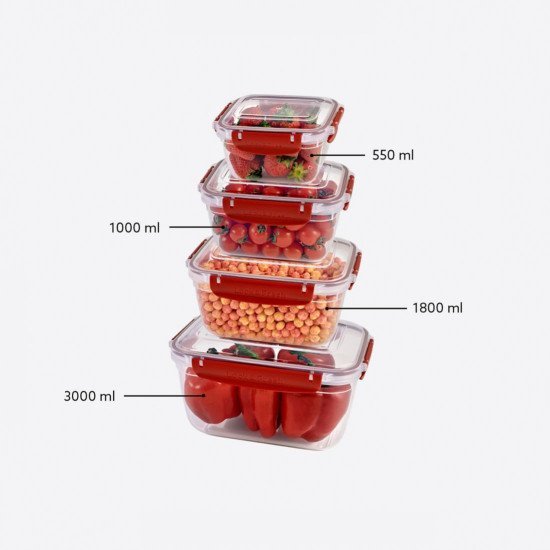 4lü Master Dikdörtgen Set(550,1000,1800,3000 ml) - Türkiyenin Toptan Tedarikçisi 4lü Master Dikdörtgen Set(550,1000,1800,3000 ml) - Toptan fiyatına