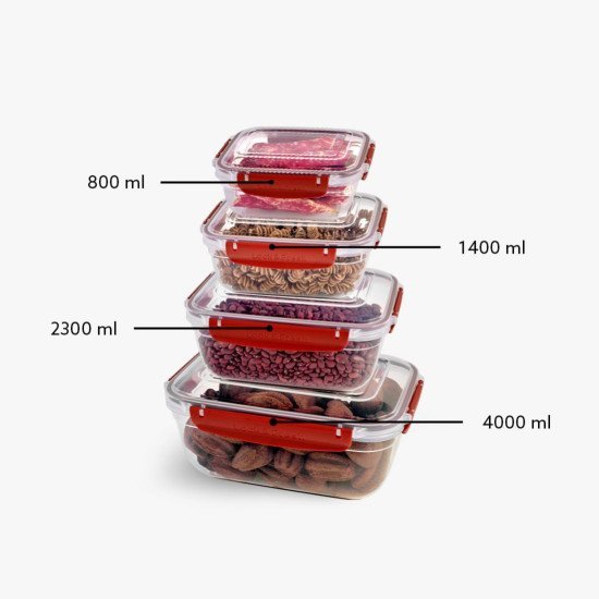 4lü Master Dikdörtgen Set(800,1400,2300,4000 ml) - Toptan fiyatına