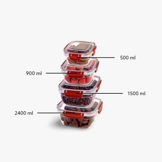 4lü Master Kare Set(500,900,1500,2400 ml) - Türkiyenin Toptan Tedarikçisi 4lü Master Kare Set(500,900,1500,2400 ml) - Toptan fiyatına