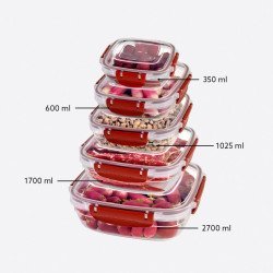 5'Li Master Kare Set(350,600,1025,1700,2700 Ml)