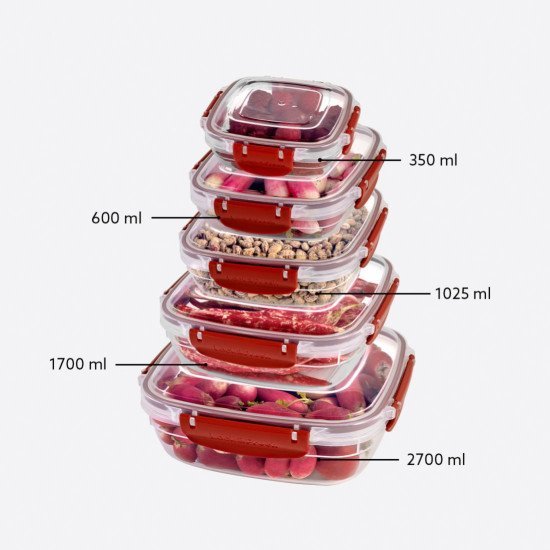 5li Master Kare Set(350,600,1025,1700,2700 ml) - Türkiyenin Toptan Tedarikçisi 5li Master Kare Set(350,600,1025,1700,2700 ml) - Toptan fiyatına